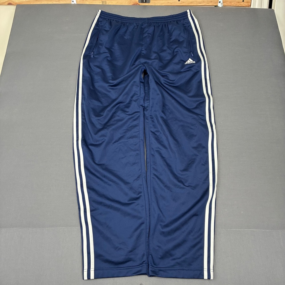 Vintage 90s Adidas Blue Button Snap Tearaway Track Pants Men's Size Medium